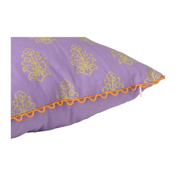 Xenos Kussen met print - paars - 45x45 cm- Kussens