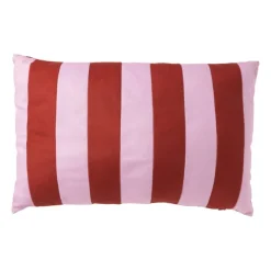 Xenos Kussen met strepen - rood/roze - 30x45 cm- Kerstcadeaus|Kussens
