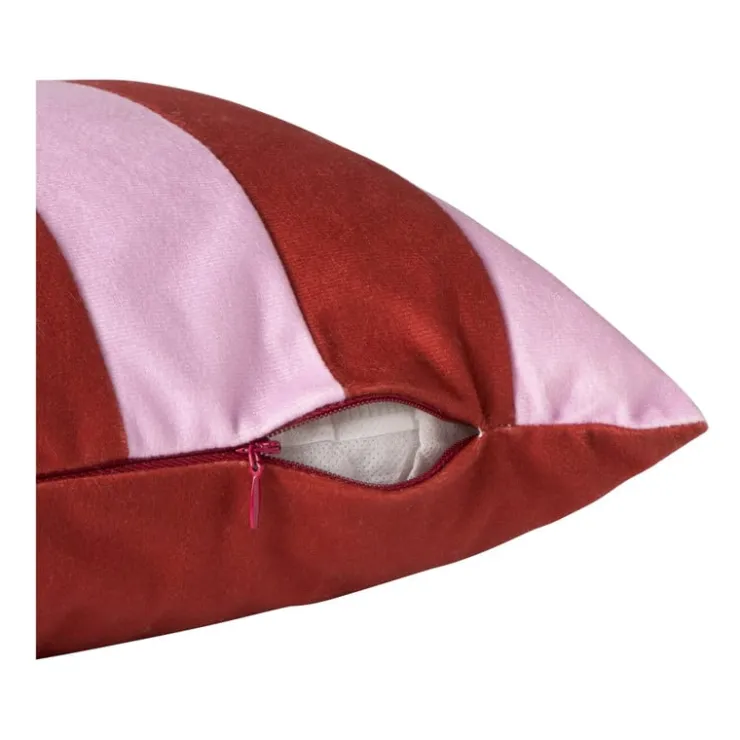 Xenos Kussen met strepen - rood/roze - 30x45 cm- Kerstcadeaus|Kussens