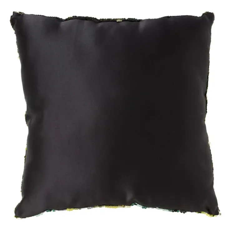 Xenos Kussen pailletten - groen - 45x45 cm- Kussens