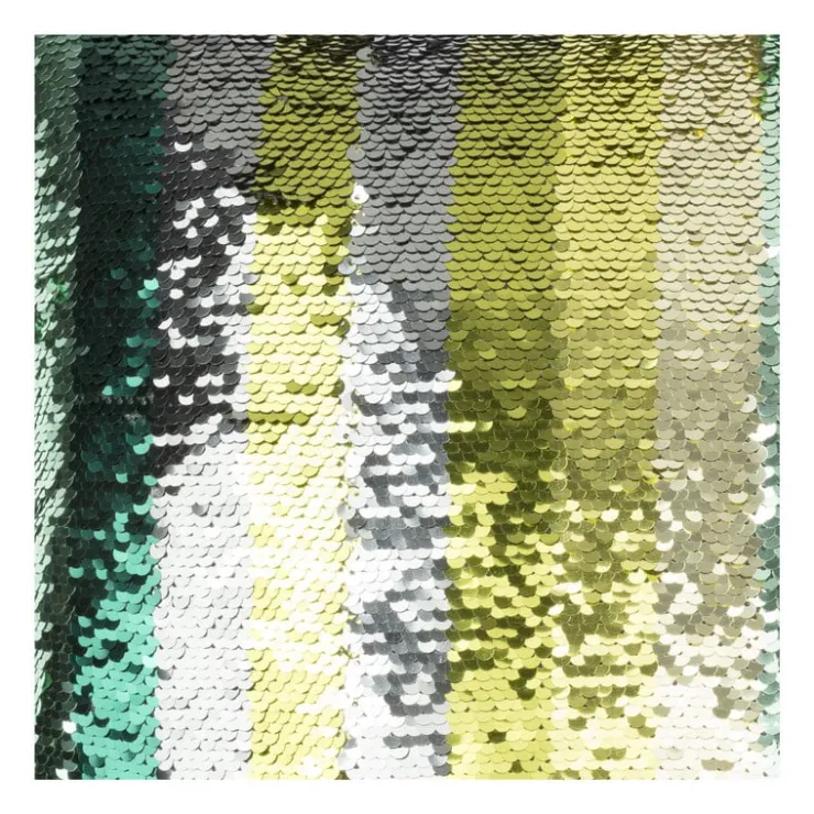 Xenos Kussen pailletten - groen - 45x45 cm- Kussens