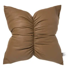 Xenos Kussen puf - bruin - 42x42 cm- Kussens