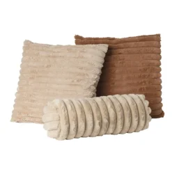 Xenos Kussen rib - bruin - 45x45 cm- Kussens