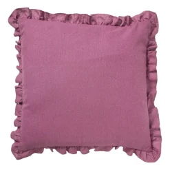 Xenos Kussen ruches - roze - 45x45 cm- Kussens