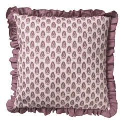 Xenos Kussen ruffles - roze - 45x45 cm- Kussens