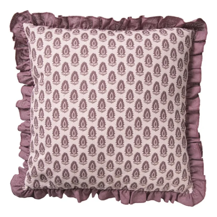 Xenos Kussen ruffles - roze - 45x45 cm- Kussens