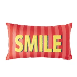 Xenos Kussen smile - roze/geel - 30x50 cm- Kussens