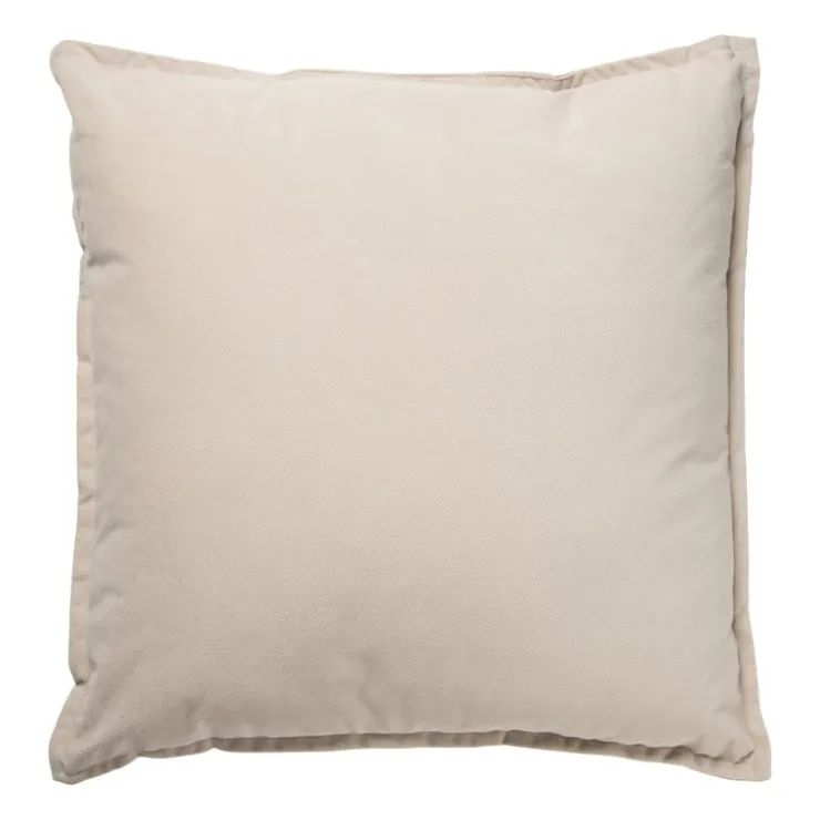 Xenos Kussen velvet - beige - 45x45 cm- Kussens