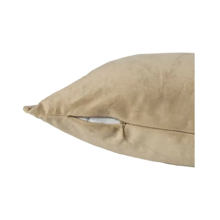 Xenos Kussen velvet - bruin - 30x50 cm- Kussens