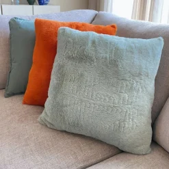 Xenos Kussen velvet - groen - 45x45 cm- Kussens