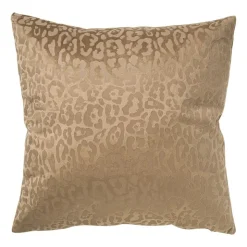 Xenos Kussen velvet animal - bruin - 45x45 cm- Kussens