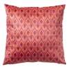 Xenos Kussen velvet blad - rood/roze - 45x45 cm- Kussens