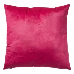 Xenos Kussen velvet blad - rood/roze - 45x45 cm- Kussens