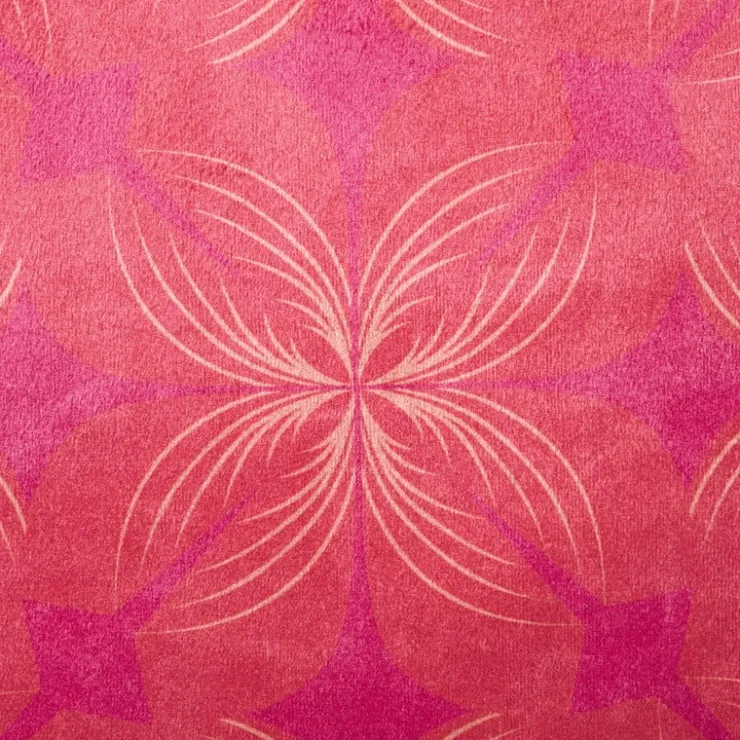 Xenos Kussen velvet bloem - rood/roze - 45x45 cm- Kussens