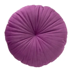 Xenos Kussen velvet rond - paars - ø45 cm- Kussens