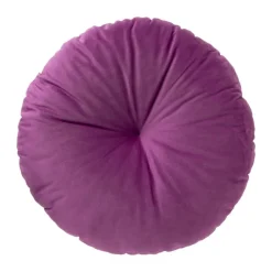Xenos Kussen velvet rond - paars - ø45 cm- Kussens