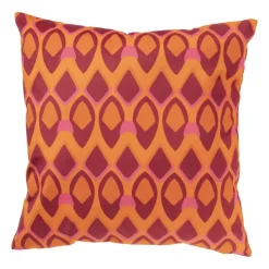 Xenos Kussen velvet wieber - roze/oranje - 45x45 cm- Kussens