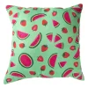 Xenos Kussen watermeloen & aardbei - groen/roze - 45x45 cm- Kussens