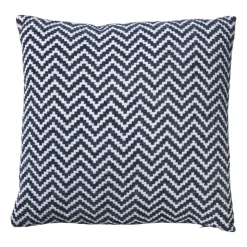 Xenos Kussen zigzag - blauw - 45x45 cm- Kussens