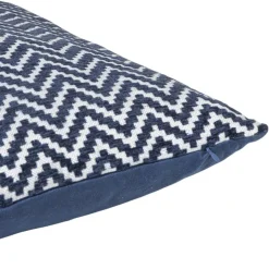 Xenos Kussen zigzag - blauw - 45x45 cm- Kussens