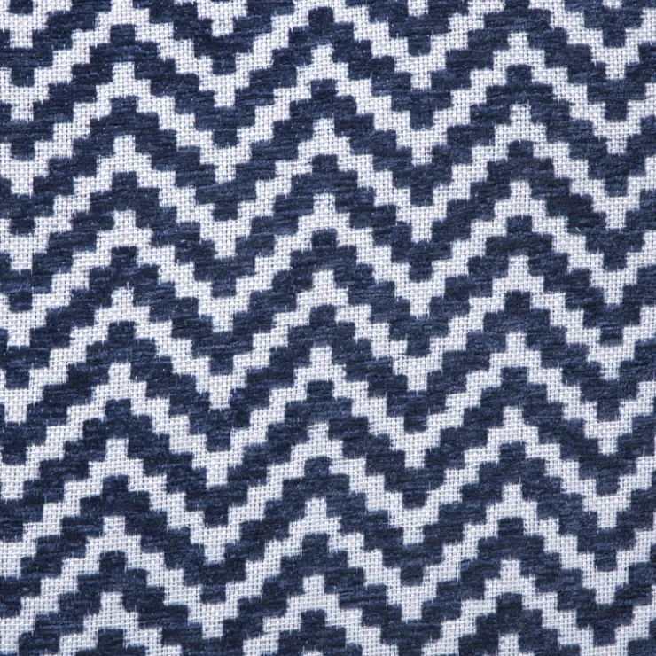 Xenos Kussen zigzag - blauw - 45x45 cm- Kussens