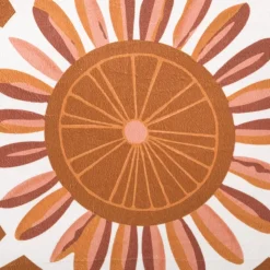Xenos Kussen zon velvet - oranje - 45x45 cm- Kussens
