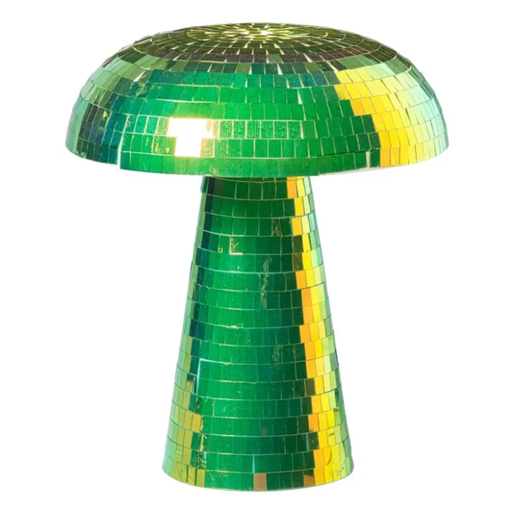 Xenos Lamp disco paddenstoel - groen - ø15x18 cm- Tafellampen