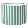 Xenos Lampenkap streep - groen/wit - ø24.5x17.5 cm- Lampenkappen