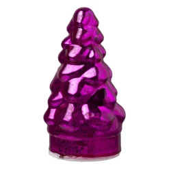 Xenos Lampje kerstboom klein - fuchsia - ø7x12 cm- Kleine Kerstbomen