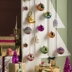 Xenos Lampje kerstboom klein - fuchsia - ø7x12 cm- Kleine Kerstbomen