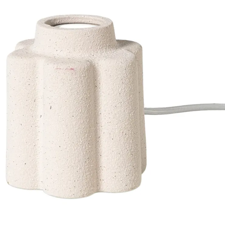 Xenos Lampvoet bloem - beige - ø11x13 cm- Lampenvoeten