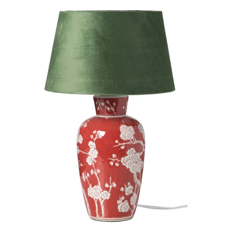 Xenos Lampvoet bloemen - rood -ø22x30.5 cm- Lampenvoeten