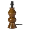 Xenos Lampvoet reactive glaze - bruin - ø9.5x21 cm- Lampenvoeten