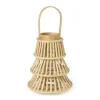 Xenos Lantaarn kerstboom - bamboe - ø25x31 cm- Kerstverlichting