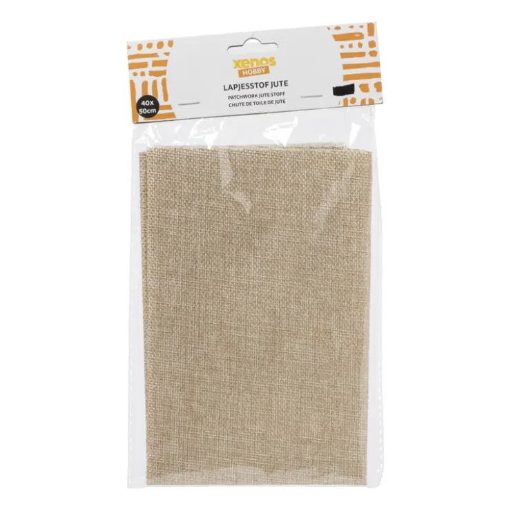 Xenos Lapjesstof polyester - bruin - 50x40 cm- Knutselspullen