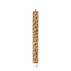 Xenos LED dinerkaars animal - bruin - ø2.2x24.5 cm- Led Kaarsen