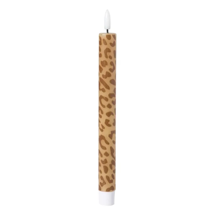 Xenos LED dinerkaars animal - bruin - ø2.2x24.5 cm- Led Kaarsen