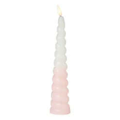 Xenos LED dinerkaars swirl - roze - ø5x20 cm- Led Kaarsen