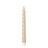 Xenos LED dinerkaars twist - beige - ø2.5x24.5 cm- Led Kaarsen