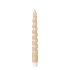 Xenos LED dinerkaars twist - beige - ø2.5x24.5 cm- Led Kaarsen