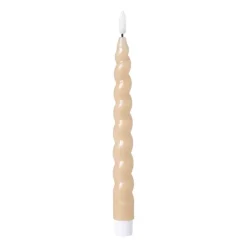 Xenos LED dinerkaars twist - beige - ø2.5x24.5 cm- Led Kaarsen