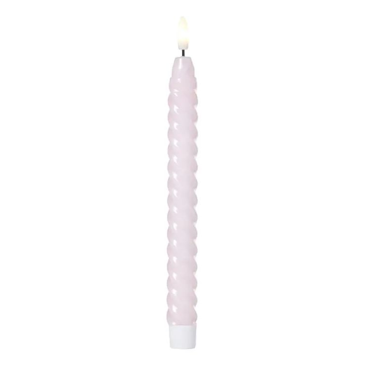 Xenos LED dinerkaars twist smal - paars - ø2.5x24.5 cm- Led Kaarsen