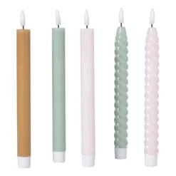Xenos LED dinerkaars twist smal - paars - ø2.5x24.5 cm- Led Kaarsen