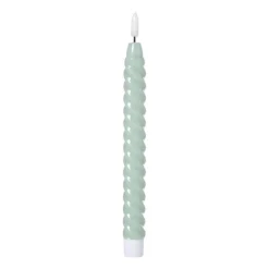 Xenos LED dinerkaars twist smal - groen - ø2.5x24.5 cm- Led Kaarsen
