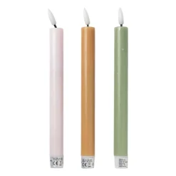 Xenos LED dinerkaarsen - roze - set van 2 - ø2.2x24.5 cm- Led Kaarsen