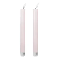 Xenos LED dinerkaarsen - roze - set van 2 - ø2.2x24.5 cm- Led Kaarsen