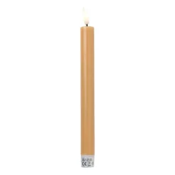 Xenos LED dinerkaarsen - taupe - set van 2 - ø2.2x24.5 cm- Led Kaarsen
