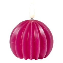 Xenos LED kaars bol - roze - ø7.5x6 cm- Led Kaarsen