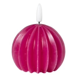 Xenos LED kaars bol - roze - ø7.5x6 cm- Led Kaarsen
