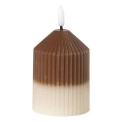 Xenos LED kaars duo - beige/lichtbruin - ø7x10 cm- Led Kaarsen